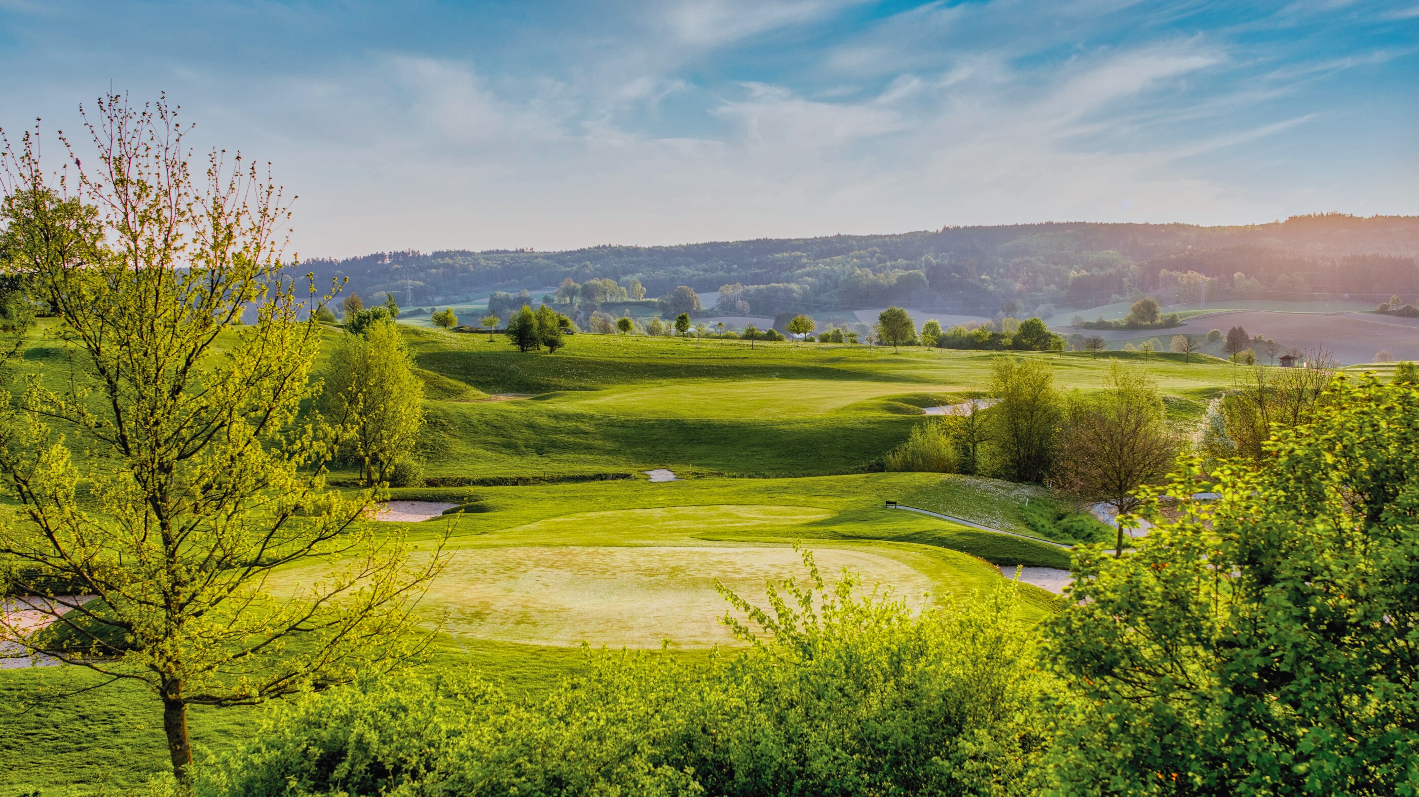 Italien landskap golfbana dep